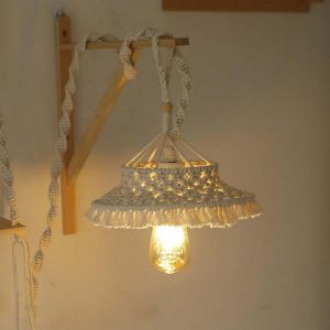 Macrame Lamp Shade Bohemian Decoration Chandelier Shade Light Cover For Modern Office Bedroom Living Room Nursery Dorm Home De