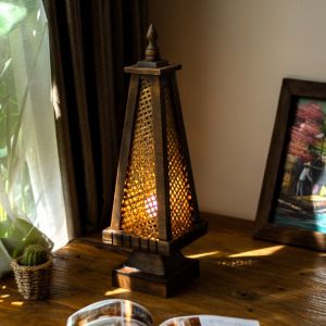                                                                                                          Home Landing Home lighting & LED דרום מזרח אסיה סגנון תאילנדי מוצק עץ במבוק שולחן מנורת תאורת רטרו עץ דקורטיבי מנורה שליד המיטה מנורת WF4171107