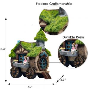                                                                                                          Home Landing Home lighting & LED TERESA'S COLLECTIONS Solar Resin Sculpture Flocked Garden Figure Statue LED Light Miniature Ornament Outdoor Fairy House Decor