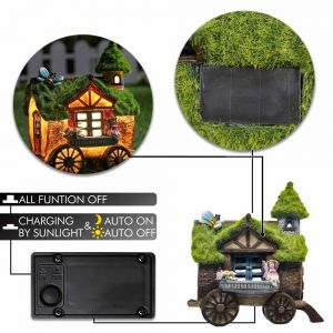                                                                                                          Home Landing Home lighting & LED TERESA'S COLLECTIONS Solar Resin Sculpture Flocked Garden Figure Statue LED Light Miniature Ornament Outdoor Fairy House Decor