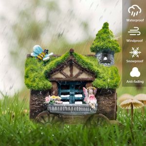                                                                                                          Home Landing Home lighting & LED TERESA'S COLLECTIONS Solar Resin Sculpture Flocked Garden Figure Statue LED Light Miniature Ornament Outdoor Fairy House Decor