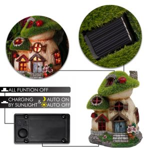                                                                                                          Home Landing Home lighting & LED תרזה של אוספים LED גן שרף דמות עמיד למים שמש אור נהרו בית צלמיות גן קישוט חיצוני קישוט