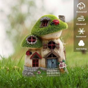                                                                                                          Home Landing Home lighting & LED תרזה של אוספים LED גן שרף דמות עמיד למים שמש אור נהרו בית צלמיות גן קישוט חיצוני קישוט