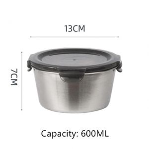                                                                                                          Home Landing Pots & Plates 304 Stainless Steel Round Lunch Box With Lid Refrigerator Fresh Food Bento Box Bowl Sealed Food Storage Box Lunch Box Bowl