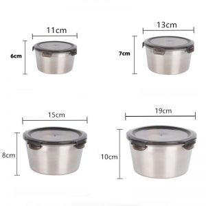                                                                                                          Home Landing Pots & Plates 304 Stainless Steel Round Lunch Box With Lid Refrigerator Fresh Food Bento Box Bowl Sealed Food Storage Box Lunch Box Bowl