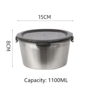                                                                                                          Home Landing Pots & Plates 304 Stainless Steel Round Lunch Box With Lid Refrigerator Fresh Food Bento Box Bowl Sealed Food Storage Box Lunch Box Bowl