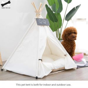                                                                                                          Home Landing Pets products Pet Tent House Cat Bed Portable Teepee With Thick Cushion And 6 Colors Available For Dog Puppy Excursion Outdoor Indoor