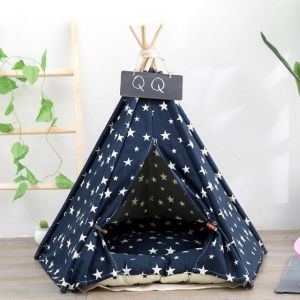                                                                                                          Home Landing Pets products Pet Tent House Cat Bed Portable Teepee With Thick Cushion And 6 Colors Available For Dog Puppy Excursion Outdoor Indoor