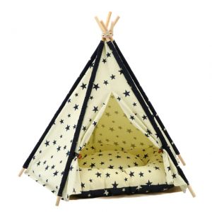                                                                                                          Home Landing Pets products Pet Tent House Cat Bed Portable Teepee With Thick Cushion And 6 Colors Available For Dog Puppy Excursion Outdoor Indoor