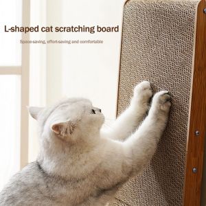                                                                                                          Home Landing Pets products L-shaped Cat Scratcher Board Detachable Cat Scraper Scratching Post for Cats Grinding Claw Climbing Toy Pet Furniture Supplies