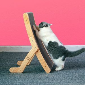                                                                                                          Home Landing Pets products Wooden Cat Scratcher Scraper Detachable Lounge Bed 3 In 1 Scratching Post For Cats Training Grinding Claw Toys Cat Scratch Board
