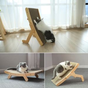                                                                                                          Home Landing Pets products Wooden Cat Scratcher Scraper Detachable Lounge Bed 3 In 1 Scratching Post For Cats Training Grinding Claw Toys Cat Scratch Board