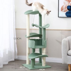                                                                                                          Home Landing Pets products Cats Climbing Tree Sisal Funny Scratching Post Climbing Tree Toys with Feeding Bowl Cat Condos with Sisal Poles Hammock Cat Toys