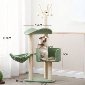                                                                                                          Home Landing Pets products Cats Climbing Tree Sisal Funny Scratching Post Climbing Tree Toys with Feeding Bowl Cat Condos with Sisal Poles Hammock Cat Toys