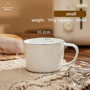                                                                                                          Home Landing Kitchen products 500/1000ml Enamel Baking Measuring Cup Heat Resistant Milk Jug Scale Cup Kitchen Cooking Gas Induction Cooker Oven Safe