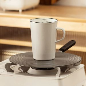                                                                                                          Home Landing Kitchen products 500/1000ml Enamel Baking Measuring Cup Heat Resistant Milk Jug Scale Cup Kitchen Cooking Gas Induction Cooker Oven Safe