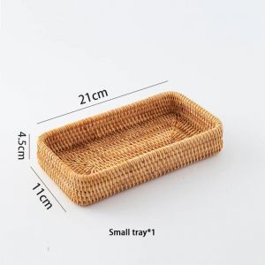                                                                                                          Home Landing Kitchen products Hand-woven Storage Basket Rattan Storage Tray Wicker Basket Bread Fruit Food Breakfast Picnic Basket Kitchen Storage Basket