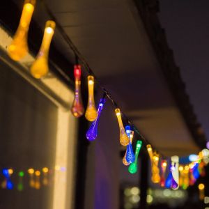                                                                                                          Home Landing Home lighting & LED 6M 30LED Solar Droplet Bulb String Lights Outdoor Waterproof Christmas Garden Light Lawn Courtyard Solar Lamp Decoration