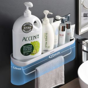                                                                                                          Home Landing Shower & Bath products Punch-Free Bathroom Organizer Shelf Shampoo Shower Storage Rack Bath kitchen Towel Holder Household Items Bathroom Accessories