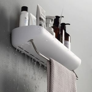                                                                                                          Home Landing Shower & Bath products Punch-Free Bathroom Organizer Shelf Shampoo Shower Storage Rack Bath kitchen Towel Holder Household Items Bathroom Accessories