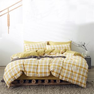                                                                                                          Home Landing Bedding, Sheets & Pillows 100% Cotton Green Plaid Duvet Cover 220x240 Fitted Sheet 4pcs Bedding Set Soft Quilt Cover Bedsheet Bedclothes Queen King Size