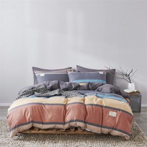                                                                                                          Home Landing Bedding, Sheets & Pillows 100% Cotton Green Plaid Duvet Cover 220x240 Fitted Sheet 4pcs Bedding Set Soft Quilt Cover Bedsheet Bedclothes Queen King Size