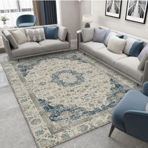                                                                                                          Home Landing Tablecloths & Rugs European Modern Mat Retro Velvet Rug For The Living Room Bedroom Decor Mandala Carpet Home Illustration Kitchen Bath Tapis