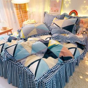                                                                                                          Home Landing Bedding, Sheets & Pillows Ins Sweet Heart Bedding Set Cute Girls Lace Princess Bed Sheet Skirt Ruffle Bed Skirt Full Queen King Size 4 Piece Set for Women