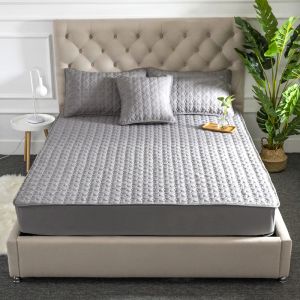                                                                                                          Home Landing Bedding, Sheets & Pillows ADOREHOUSE Washable Bed Cover Queen Size Breathable Solid Color Mattress Cover Embossed Quilted King Mattress Protector