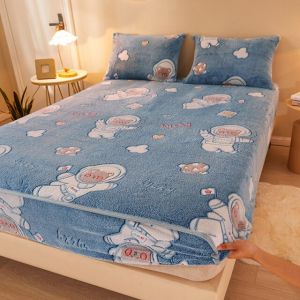                                                                                                          Home Landing Bedding, Sheets & Pillows Sheets Winter Warm Plush Fitted Sheet Cozy Soft Embossed Bed Sheet Queen Size Bed Sheet Cute Bed Sheets Bedspread Mattress Cover