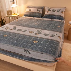                                                                                                          Home Landing Bedding, Sheets & Pillows Sheets Winter Warm Plush Fitted Sheet Cozy Soft Embossed Bed Sheet Queen Size Bed Sheet Cute Bed Sheets Bedspread Mattress Cover