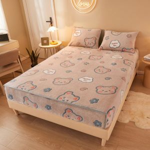                                                                                                          Home Landing Bedding, Sheets & Pillows Sheets Winter Warm Plush Fitted Sheet Cozy Soft Embossed Bed Sheet Queen Size Bed Sheet Cute Bed Sheets Bedspread Mattress Cover