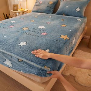                                                                                                          Home Landing Bedding, Sheets & Pillows Sheets Winter Warm Plush Fitted Sheet Cozy Soft Embossed Bed Sheet Queen Size Bed Sheet Cute Bed Sheets Bedspread Mattress Cover
