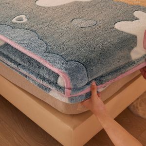                                                                                                          Home Landing Bedding, Sheets & Pillows Sheets Winter Warm Plush Fitted Sheet Cozy Soft Embossed Bed Sheet Queen Size Bed Sheet Cute Bed Sheets Bedspread Mattress Cover