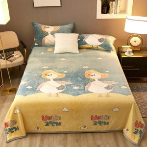                                                                                                          Home Landing Bedding, Sheets & Pillows Velvet Bed Sheet Cartoon Bear Thickened Winter Warm Blanket Version Bed Cover Queen King Bedspread Home Decor Coverlid 1.8/2m