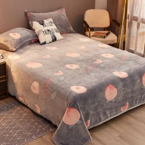                                                                                                          Home Landing Bedding, Sheets & Pillows Velvet Bed Sheet Cartoon Bear Thickened Winter Warm Blanket Version Bed Cover Queen King Bedspread Home Decor Coverlid 1.8/2m