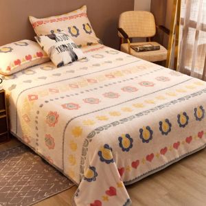                                                                                                          Home Landing Bedding, Sheets & Pillows Velvet Bed Sheet Cartoon Bear Thickened Winter Warm Blanket Version Bed Cover Queen King Bedspread Home Decor Coverlid 1.8/2m