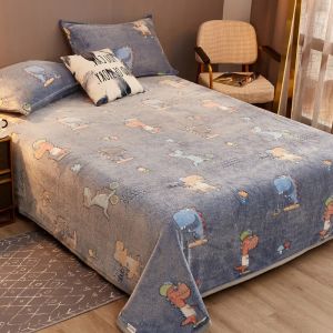                                                                                                          Home Landing Bedding, Sheets & Pillows Velvet Bed Sheet Cartoon Bear Thickened Winter Warm Blanket Version Bed Cover Queen King Bedspread Home Decor Coverlid 1.8/2m