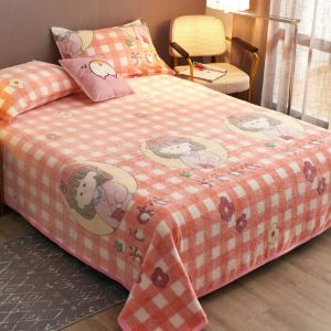                                                                                                         Home Landing Bedding, Sheets & Pillows Velvet Bed Sheet Cartoon Bear Thickened Winter Warm Blanket Version Bed Cover Queen King Bedspread Home Decor Coverlid 1.8/2m