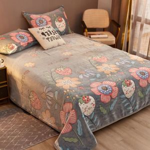                                                                                                          Home Landing Bedding, Sheets & Pillows Velvet Bed Sheet Cartoon Bear Thickened Winter Warm Blanket Version Bed Cover Queen King Bedspread Home Decor Coverlid 1.8/2m