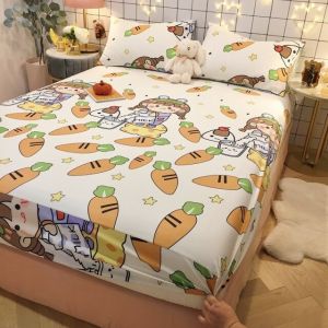                                                                                                          Home Landing Bedding, Sheets & Pillows Modern Fitted Bed Sheet Soft 100% Cotton Cute Bed Sheets Elastic Band Mattress Cover Full Queen King Size Bed Sheet with Cover