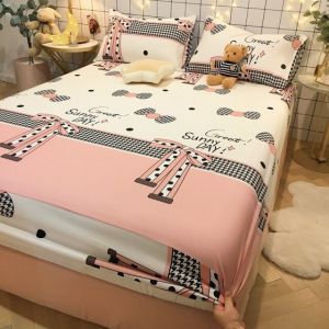                                                                                                          Home Landing Bedding, Sheets & Pillows Modern Fitted Bed Sheet Soft 100% Cotton Cute Bed Sheets Elastic Band Mattress Cover Full Queen King Size Bed Sheet with Cover