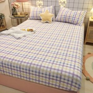                                                                                                          Home Landing Bedding, Sheets & Pillows Modern Fitted Bed Sheet Soft 100% Cotton Cute Bed Sheets Elastic Band Mattress Cover Full Queen King Size Bed Sheet with Cover