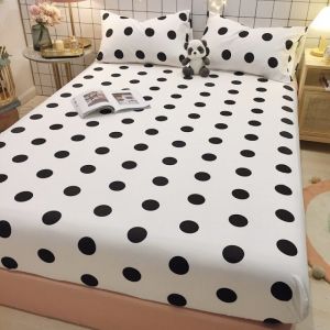                                                                                                          Home Landing Bedding, Sheets & Pillows Modern Fitted Bed Sheet Soft 100% Cotton Cute Bed Sheets Elastic Band Mattress Cover Full Queen King Size Bed Sheet with Cover