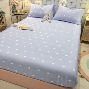                                                                                                          Home Landing Bedding, Sheets & Pillows Modern Fitted Bed Sheet Soft 100% Cotton Cute Bed Sheets Elastic Band Mattress Cover Full Queen King Size Bed Sheet with Cover