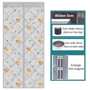                                                                                                          Home Landing Curtains Magnetic Thermal Insulated Door Curtain Storm Wind Insulation Curtian Magnetic Screen Door Thermal Weatherproof Waterproof Decor