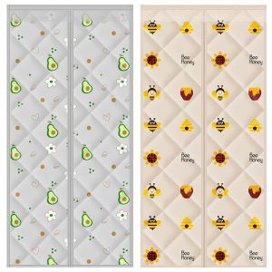                                                                                                          Home Landing Curtains Magnetic Thermal Insulated Door Curtain Storm Wind Insulation Curtian Magnetic Screen Door Thermal Weatherproof Waterproof Decor