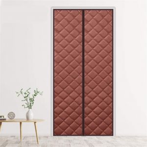                                                                                                          Home Landing Curtains Magnetic Thermal Insulated Door Curtain Storm Wind Insulation Curtian Magnetic Screen Door Thermal Weatherproof Waterproof Decor
