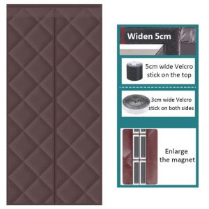                                                                                                          Home Landing Curtains Magnetic Thermal Insulated Door Curtain Storm Wind Insulation Curtian Magnetic Screen Door Thermal Weatherproof Waterproof Decor