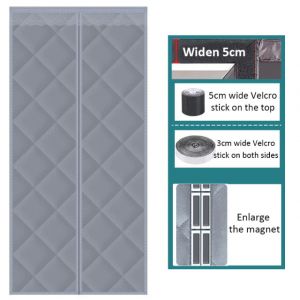                                                                                                          Home Landing Curtains Magnetic Thermal Insulated Door Curtain Storm Wind Insulation Curtian Magnetic Screen Door Thermal Weatherproof Waterproof Decor